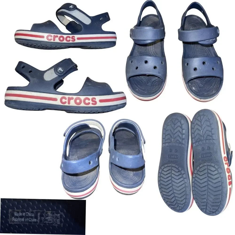 Crocs Bayaband Sandal K Hook and Loop Ankle Strap Size 2 Navy Kidscore Casual